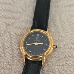 Fendi Black and Gold Classic Watch